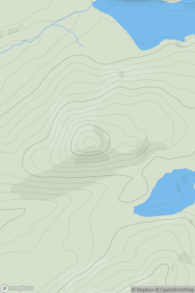 Thumbnail image for Cnoc Buidhe [Oban to Loch Fyne] showing contour plot for surrounding peak
